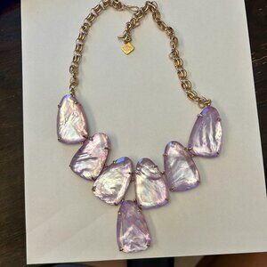 Kendra Scott Harlow Lilac Mother of Pearl Rose Plated Statement Necklace
